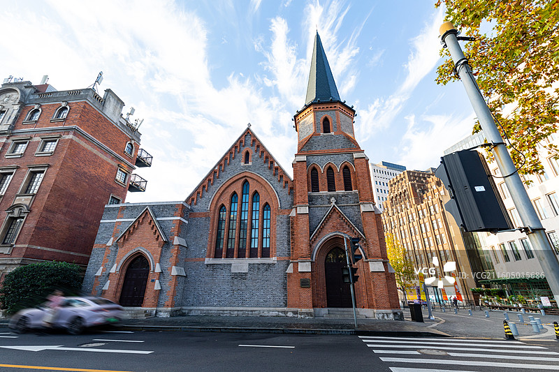 新天安堂，建于1886年，由英国建筑师威廉·道达尔设计，哥特复兴式建筑风格图片素材