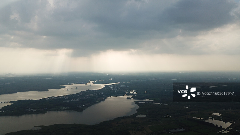 合肥庐阳区董铺水库城市大景图片素材