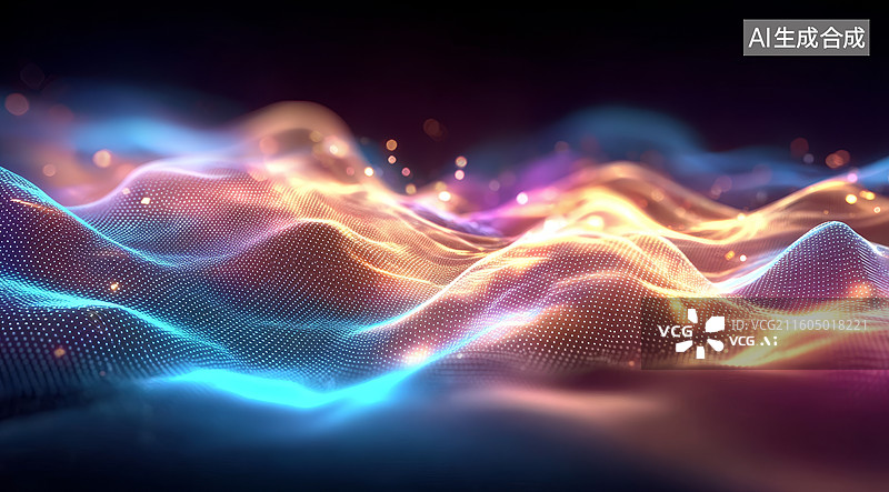 【AI数字艺术】流动光波抽象背景图片素材