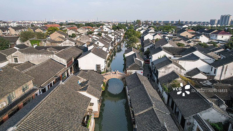 航拍甪直古镇图片素材