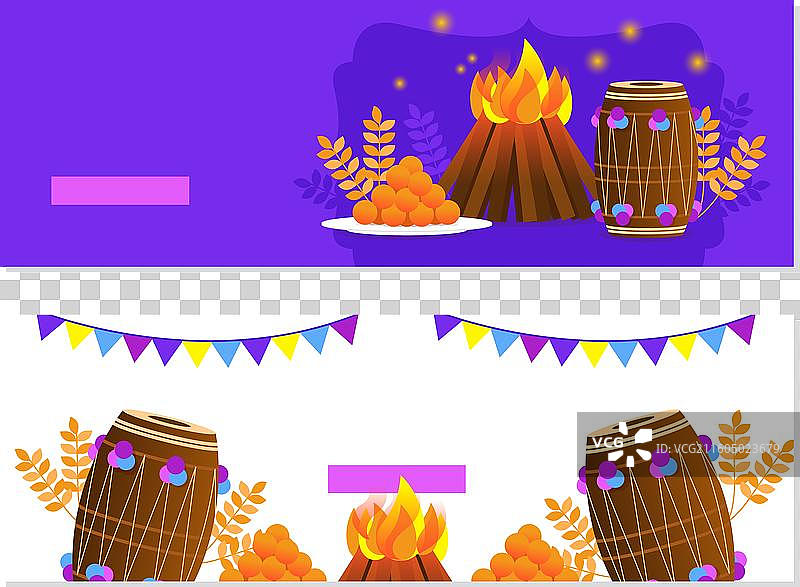 扁平化设计洛里节横幅模板图片素材