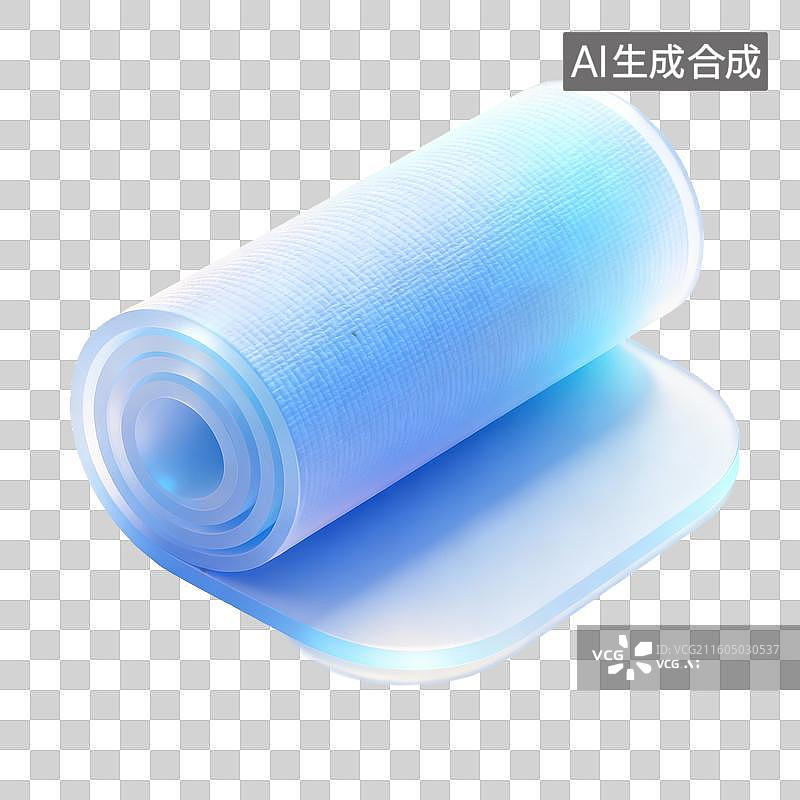 【AI数字艺术】蓝色卷状垫子图标图片素材