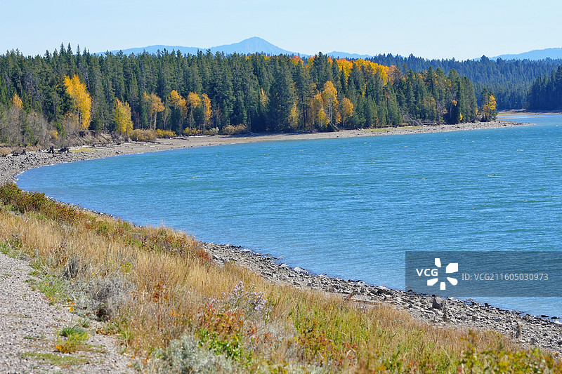 美国大提顿国家公园，秋天的杰克逊湖，Jackson Lake图片素材