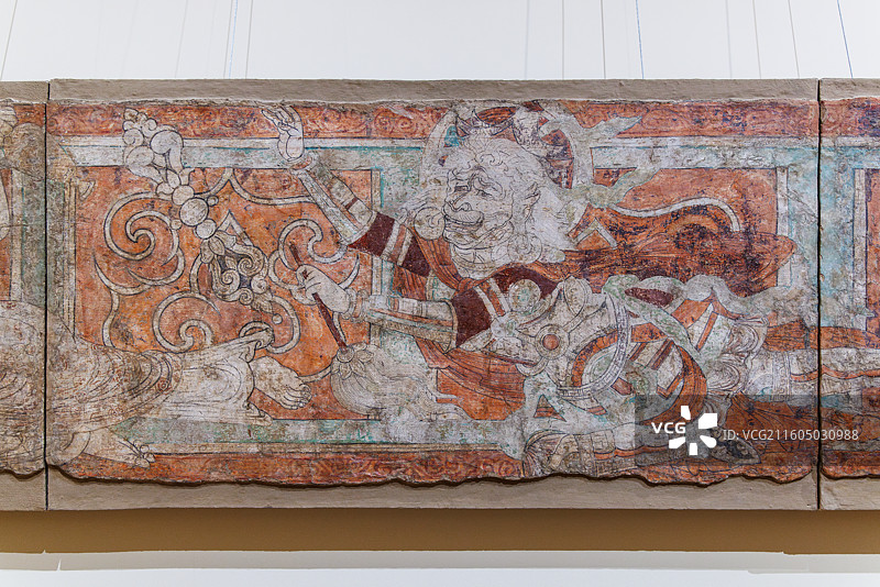 中国新疆柏孜克里克千佛洞壁画（释迦牟尼的哀叹，9世纪）·俄罗斯圣彼得堡冬宫博物馆藏图片素材