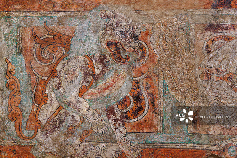 中国新疆柏孜克里克千佛洞壁画（释迦牟尼的哀叹，9世纪）·俄罗斯圣彼得堡冬宫博物馆藏图片素材