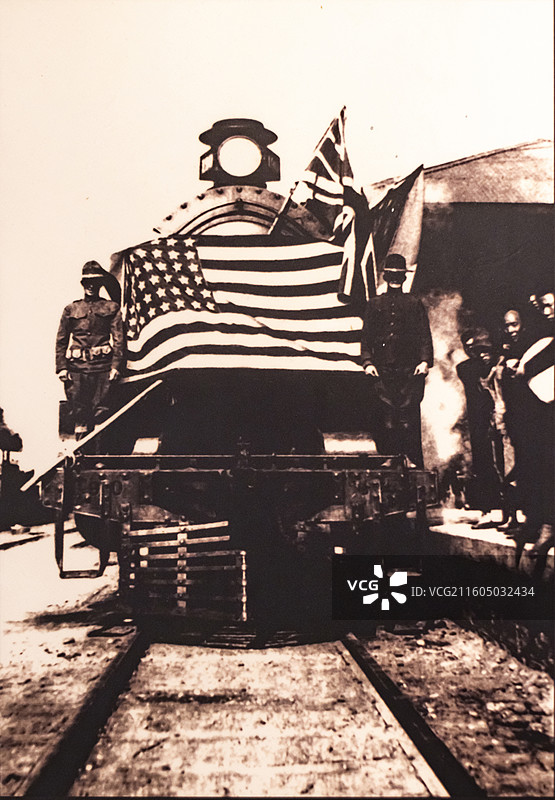 八国联军的军列开进紫禁城 廊坊博物馆图片素材