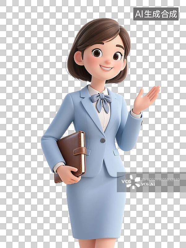 【AI数字艺术】3D渲染卡通人物，老师，教师，工作，职业，劳动节，免抠元素图片素材