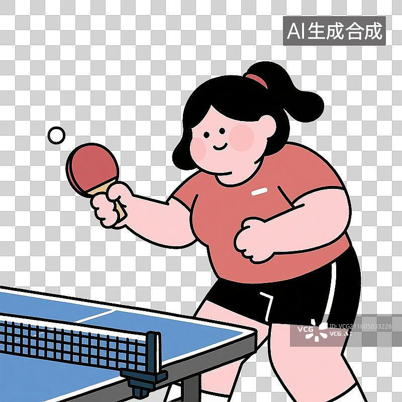 【AI数字艺术】女子打乒乓球的场景图片素材