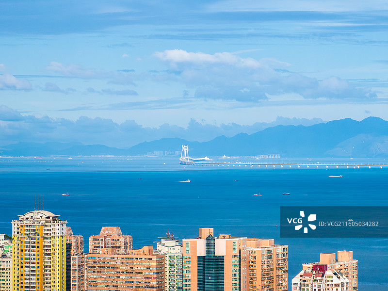 伶仃洋港珠澳大桥航拍图片素材