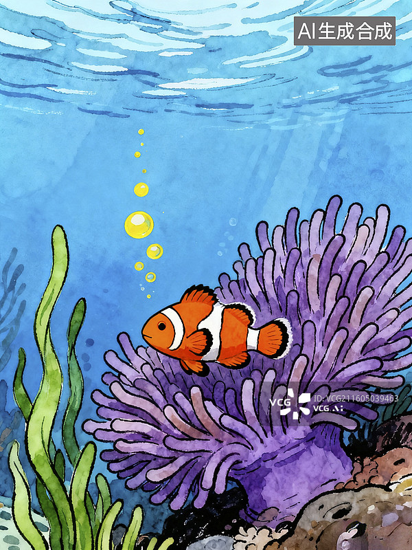 【AI数字艺术】科普图书封面设计-海底世界图片素材