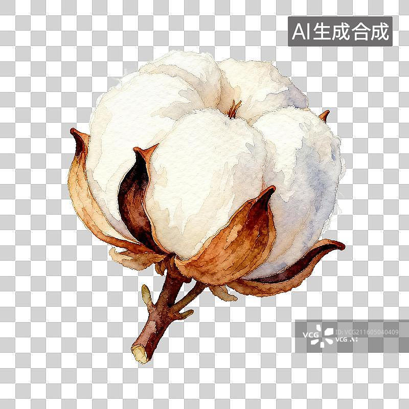 【AI数字艺术】水彩棉花背景图片素材