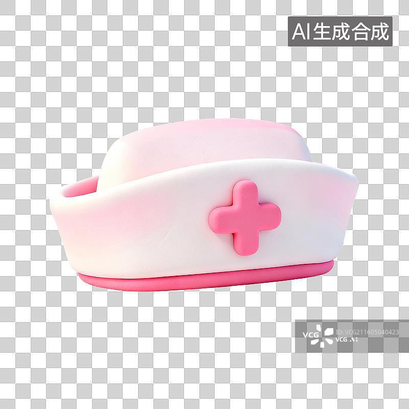 【AI数字艺术】粉色十字护士帽图片素材