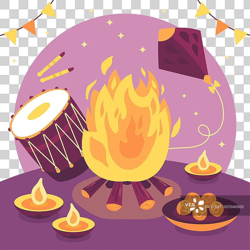 手绘的洛里节图片素材