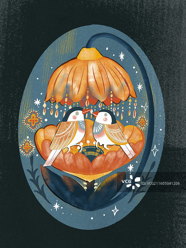 鸟儿与花图片素材