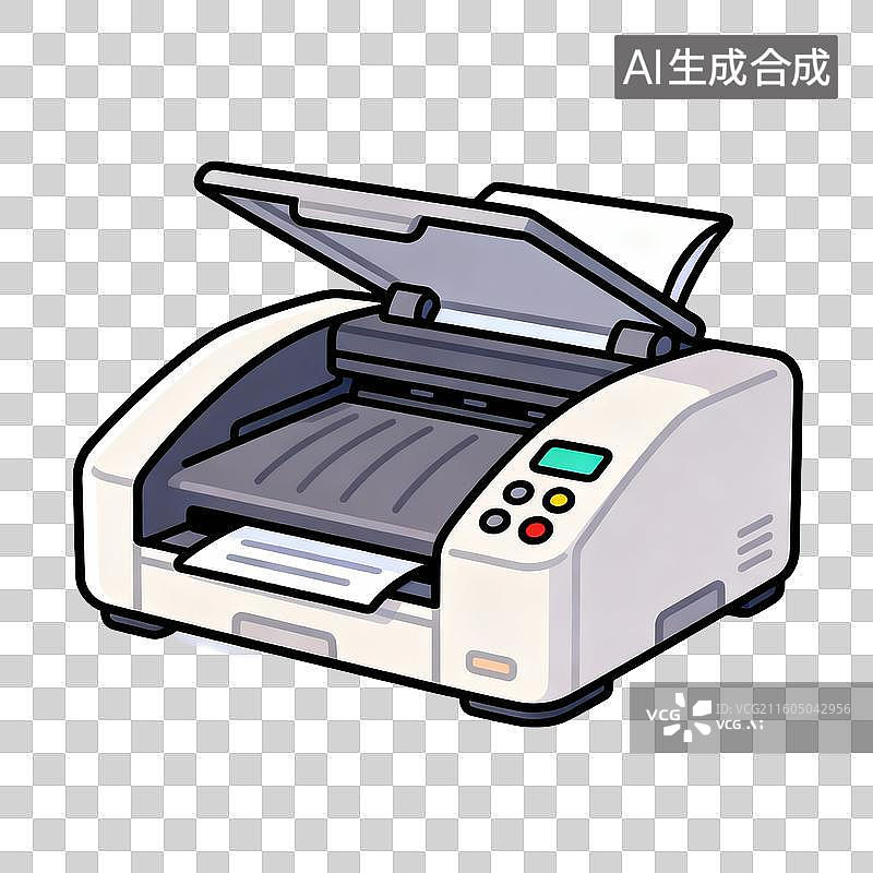 【AI数字艺术】卡通风格打印机图片素材