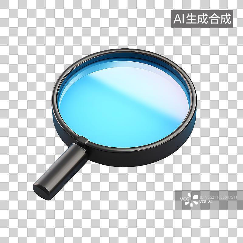 【AI数字艺术】蓝色放大镜搜索工具元素图片素材