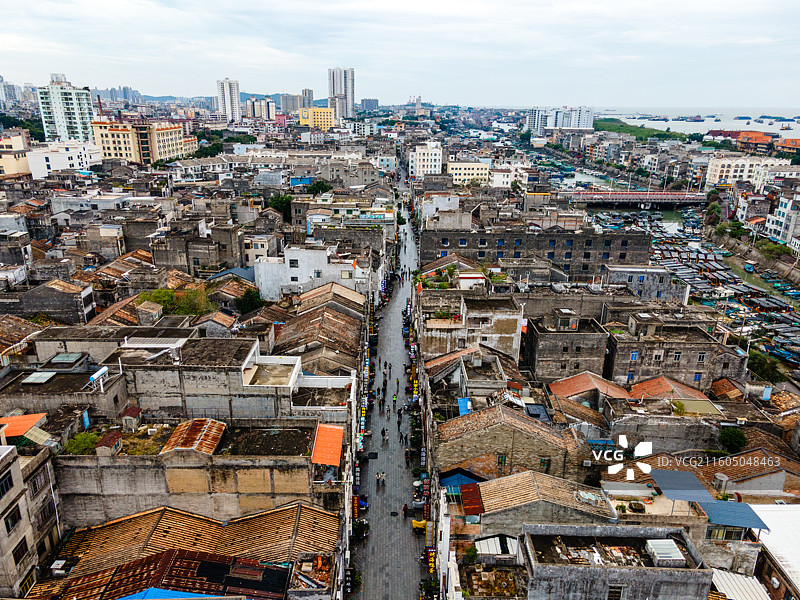 北海老城航拍风光图片素材