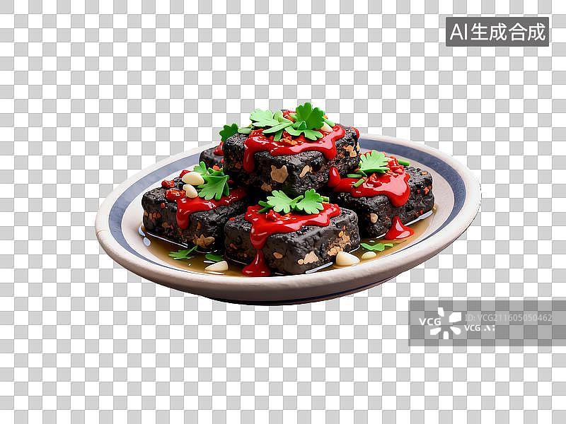【AI数字艺术】3d粘土质感臭豆腐美食元素图片素材