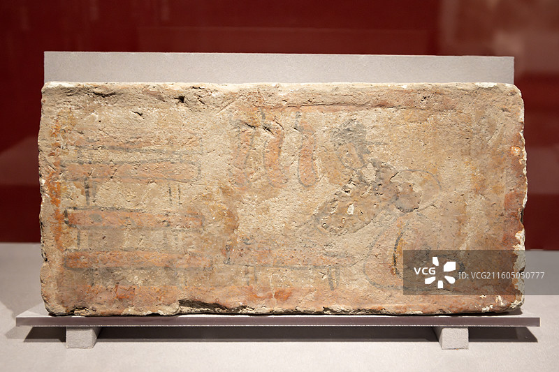 中国美术馆-墨韵文脉-甘肃丝路艺术珍品展-烹饪图壁画砖-汉-甘肃省博物馆藏图片素材