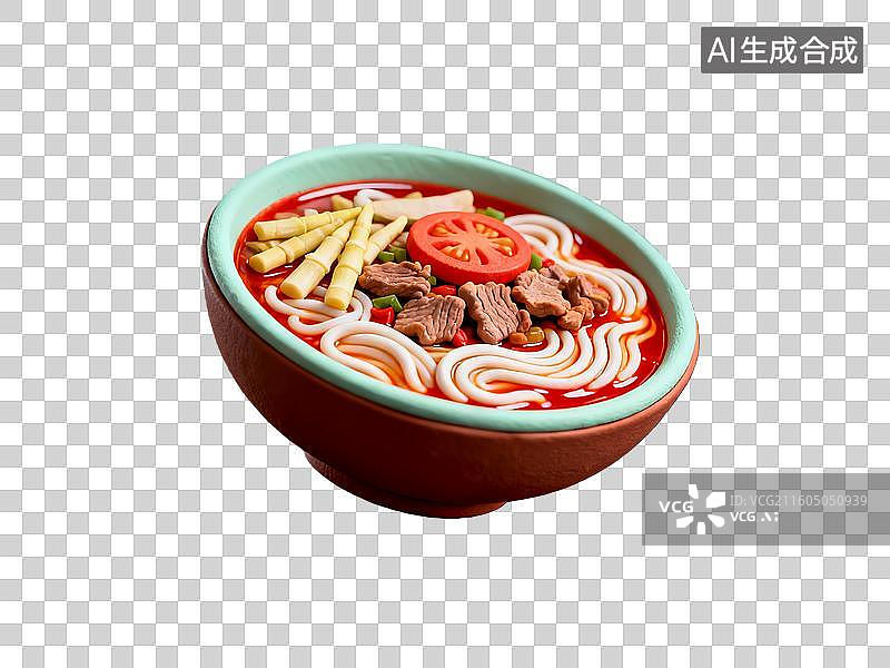 【AI数字艺术】3d粘土质感螺蛳粉美食元素图片素材