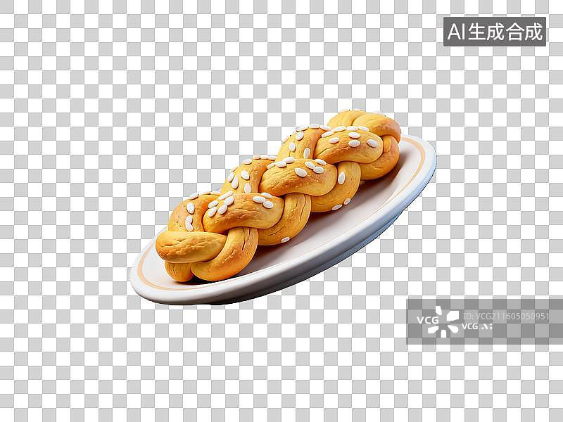 【AI数字艺术】3d粘土质感麻花美食元素图片素材