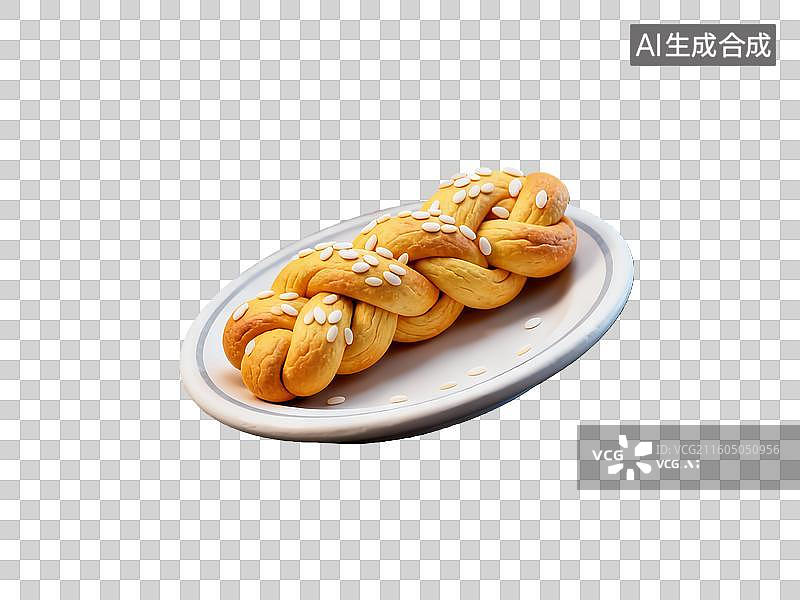 【AI数字艺术】3d粘土质感麻花美食元素图片素材