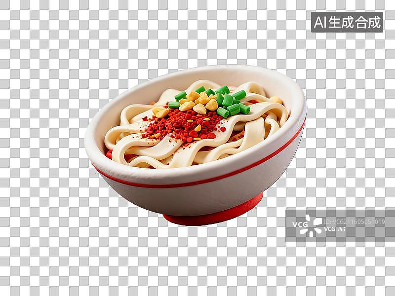 【AI数字艺术】3d粘土质感油泼面美食元素图片素材