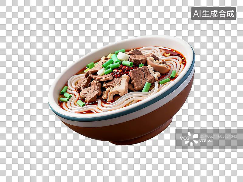 【AI数字艺术】3d粘土质感牛肉面美食元素图片素材