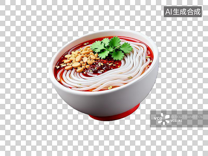 【AI数字艺术】3d粘土质感酸辣粉美食元素图片素材