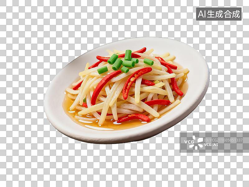 【AI数字艺术】3d粘土质感土豆丝美食元素图片素材