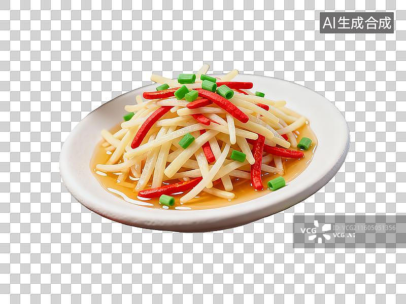 【AI数字艺术】3d粘土质感土豆丝美食元素图片素材