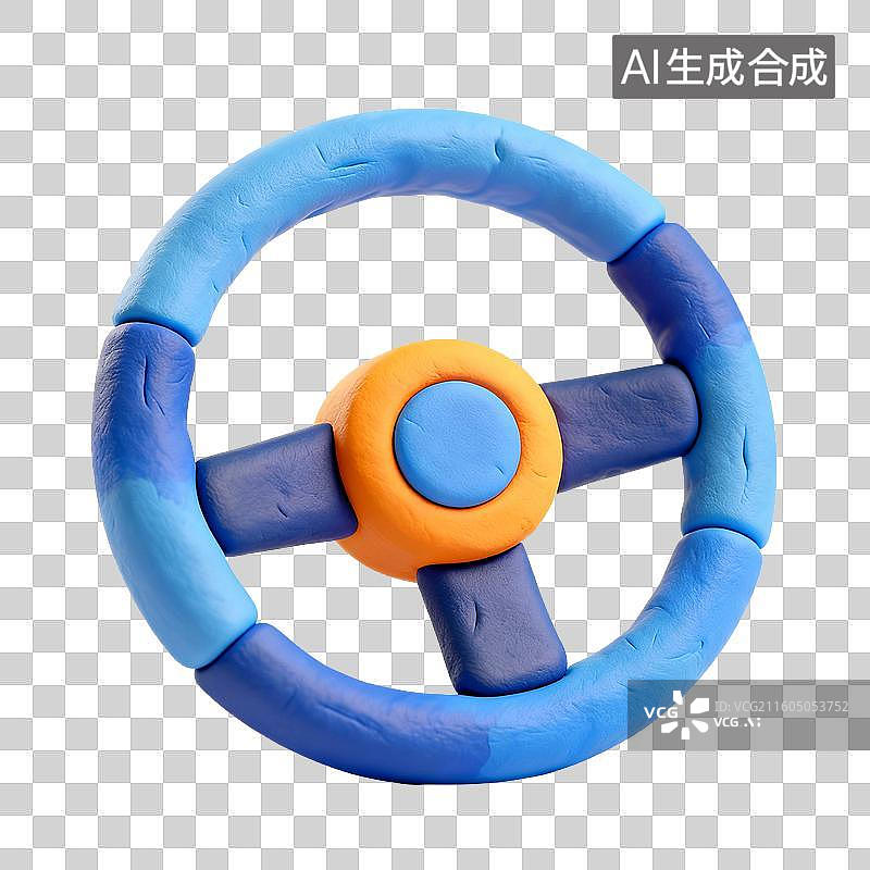 【AI数字艺术】手工黏土方向盘图片素材