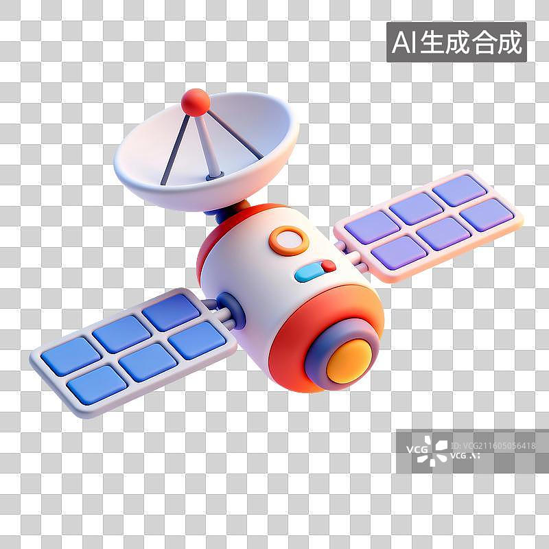 【AI数字艺术】3D渲染，卫星，科学技术，科学，科技，免抠元素图片素材