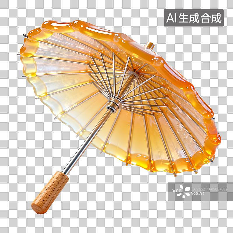 【AI数字艺术】琥珀质感透明雨伞图片素材
