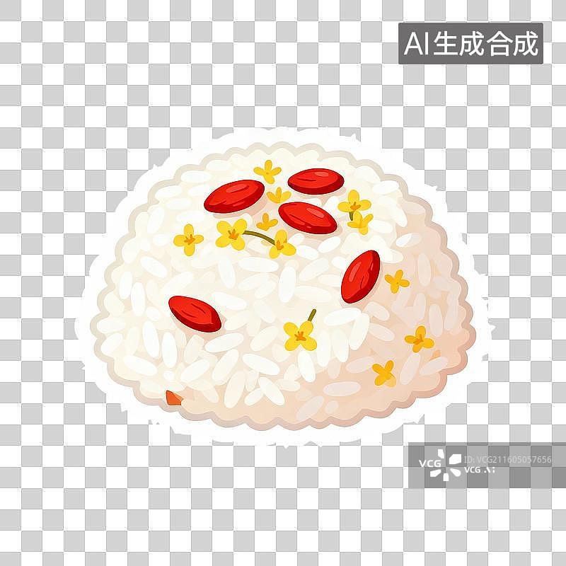 【AI数字艺术】卡通桂花枸杞米饭图片素材