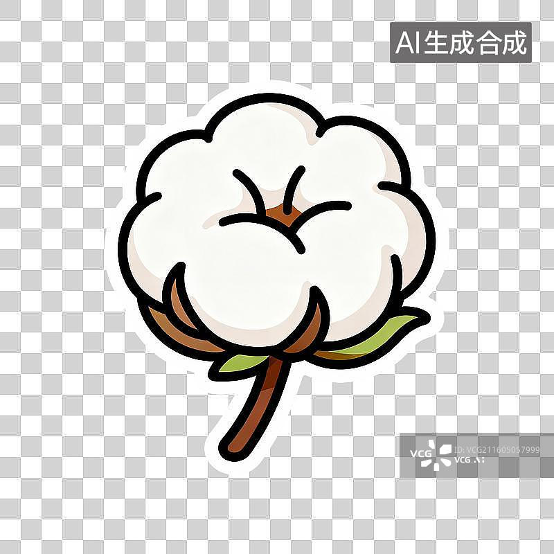 【AI数字艺术】棉花插图背景图片素材