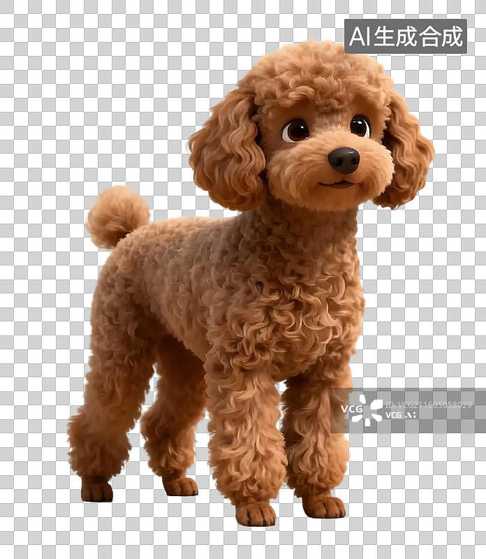 【AI数字艺术】棕色泰迪犬站立照图片素材
