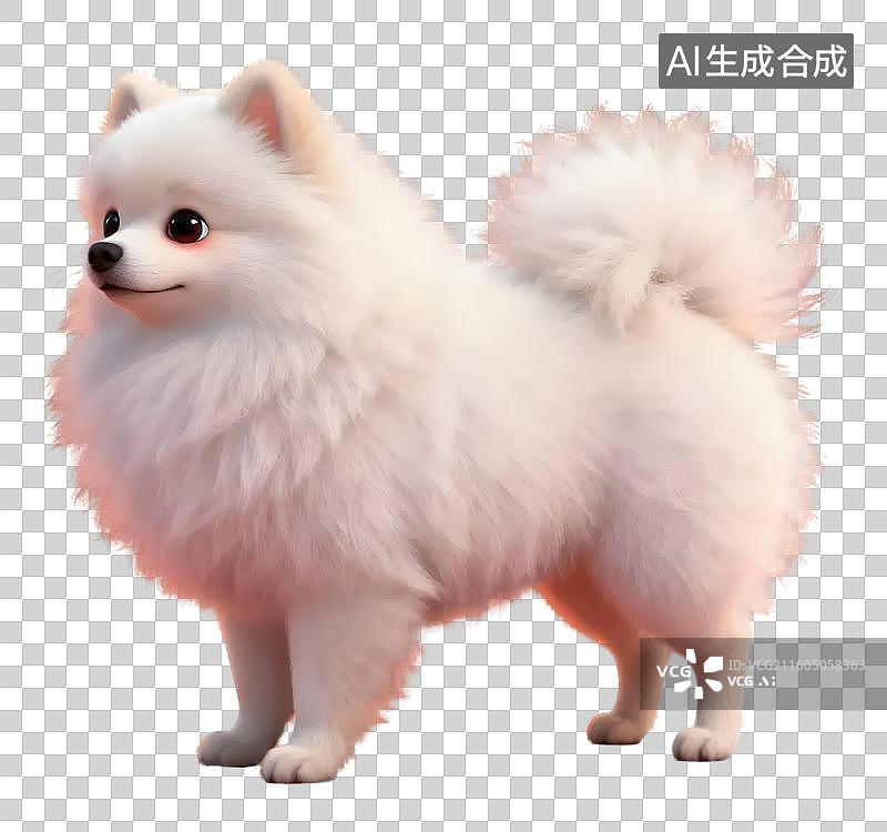 【AI数字艺术】可爱白色卷毛比熊犬图片素材