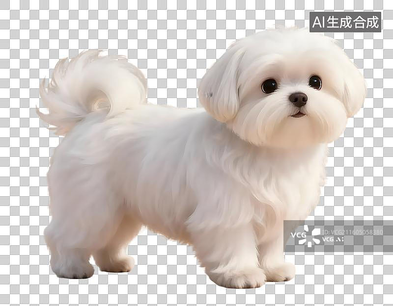 【AI数字艺术】可爱白色卷毛比熊犬图片素材