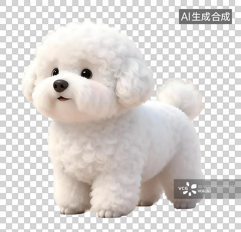 【AI数字艺术】可爱白色卷毛比熊犬图片素材