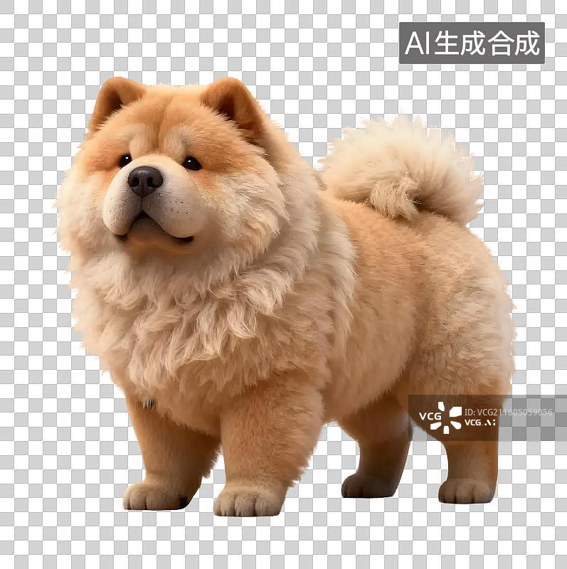 【AI数字艺术】可爱松狮犬正面照图片素材