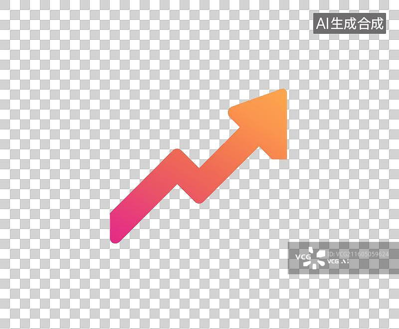 【AI数字艺术】彩色上升箭头图标图片素材