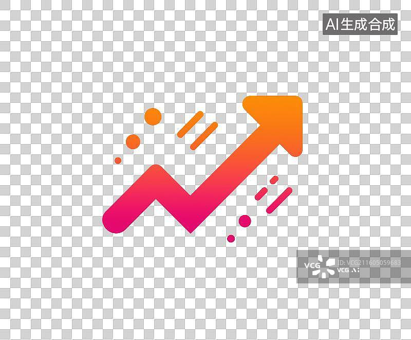 【AI数字艺术】彩色上升箭头图标图片素材