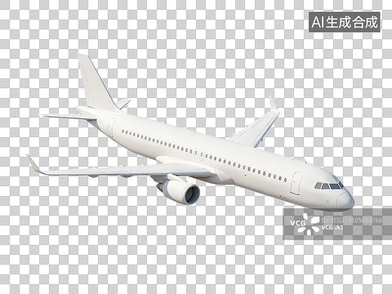 【AI数字艺术】白色客机侧面视图图片素材