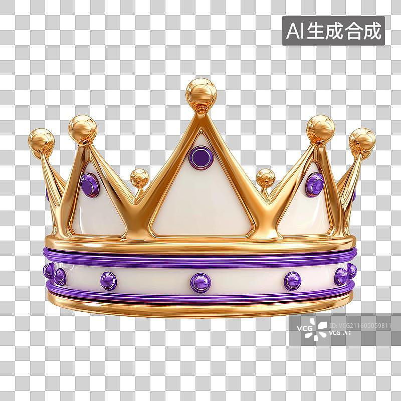 【AI数字艺术】紫色金色皇冠图片素材