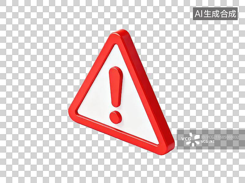 【AI数字艺术】红色三角警告标志图片素材