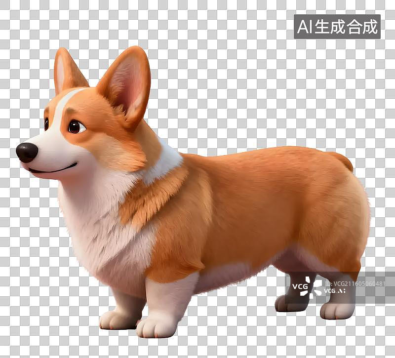 【AI数字艺术】可爱柯基犬 卡通形象图片素材
