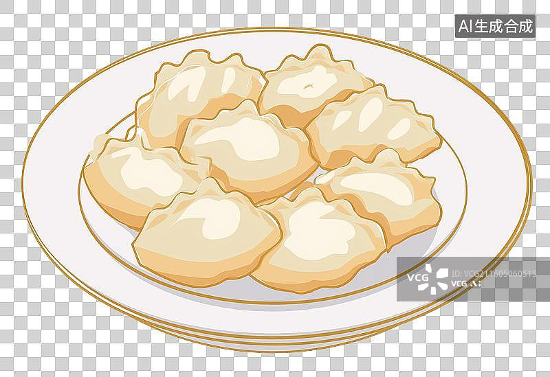 【AI数字艺术】盘中摆放的饺子图片素材