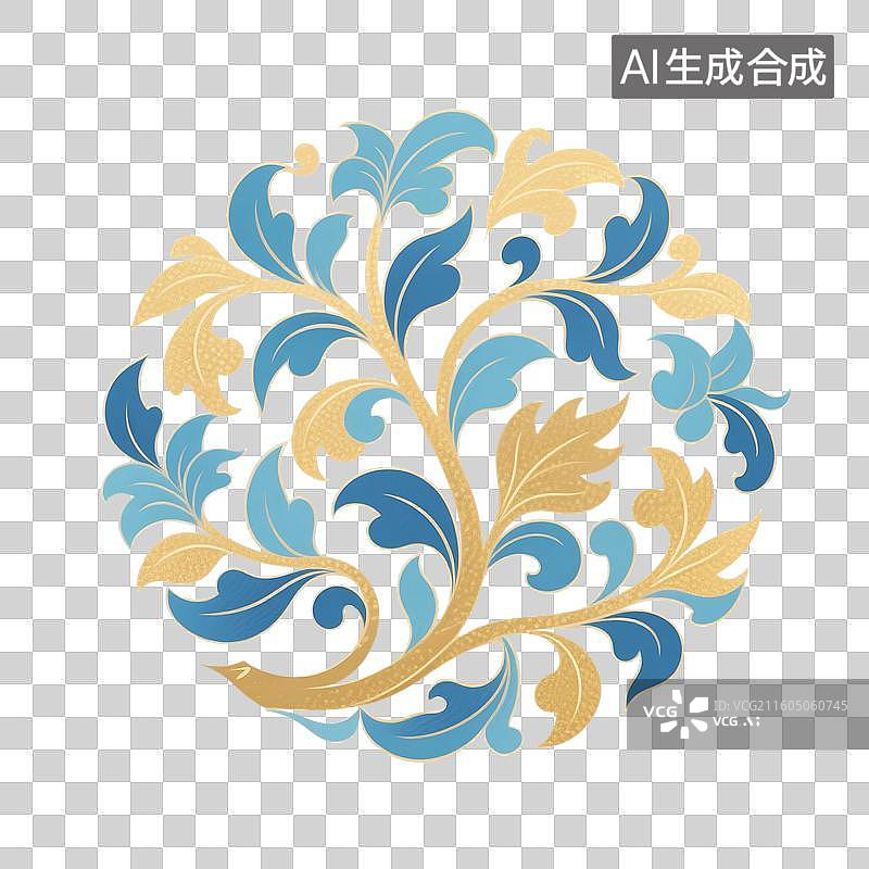 【AI数字艺术】中国风手绘插画，叶子，枝叶，藤蔓花纹，草本，叶子，茶叶，叶片，免抠元素图片素材