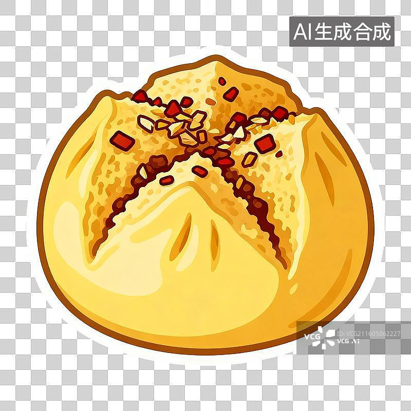 【AI数字艺术】金黄酥皮点心图片素材